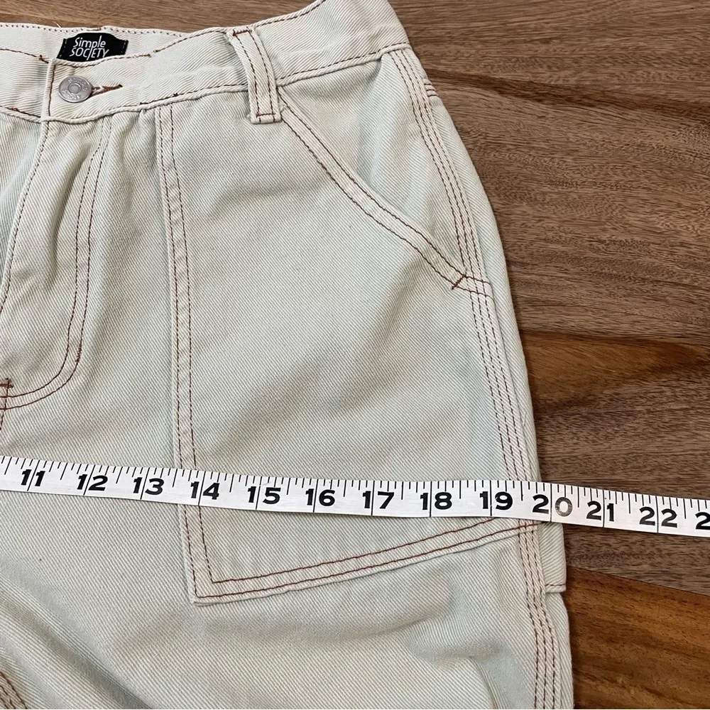 Simple Society Carpenter Super High Rise Light Tan Cotton Jeans‎ Size 9 Y2K